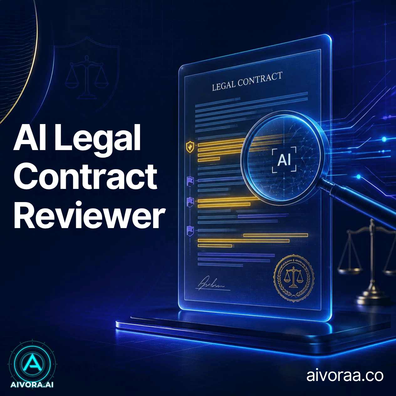 AI legal contract reviewer dashboard highlighting risky clauses in a document