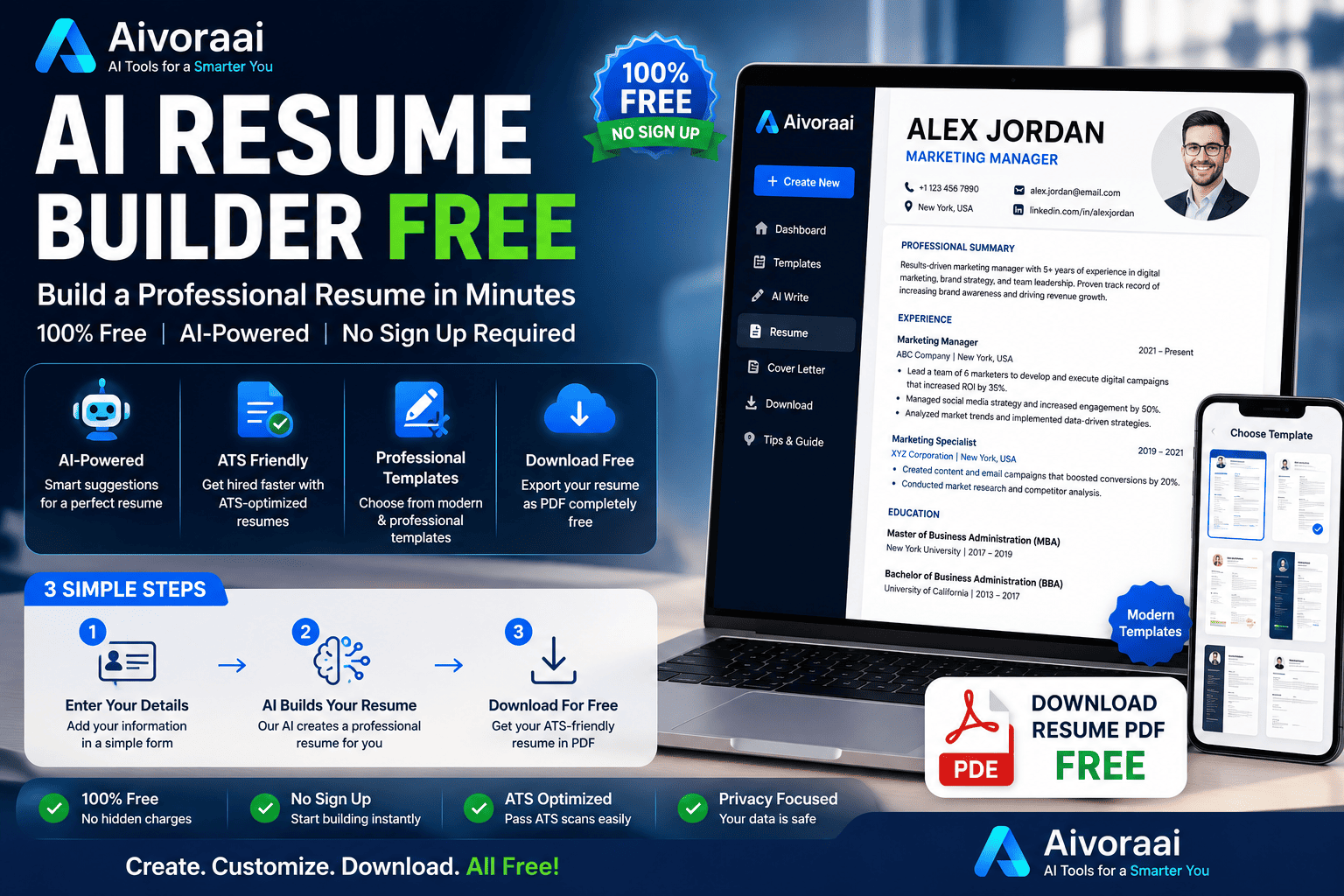 AI Resume Builder Free 2026 Banner