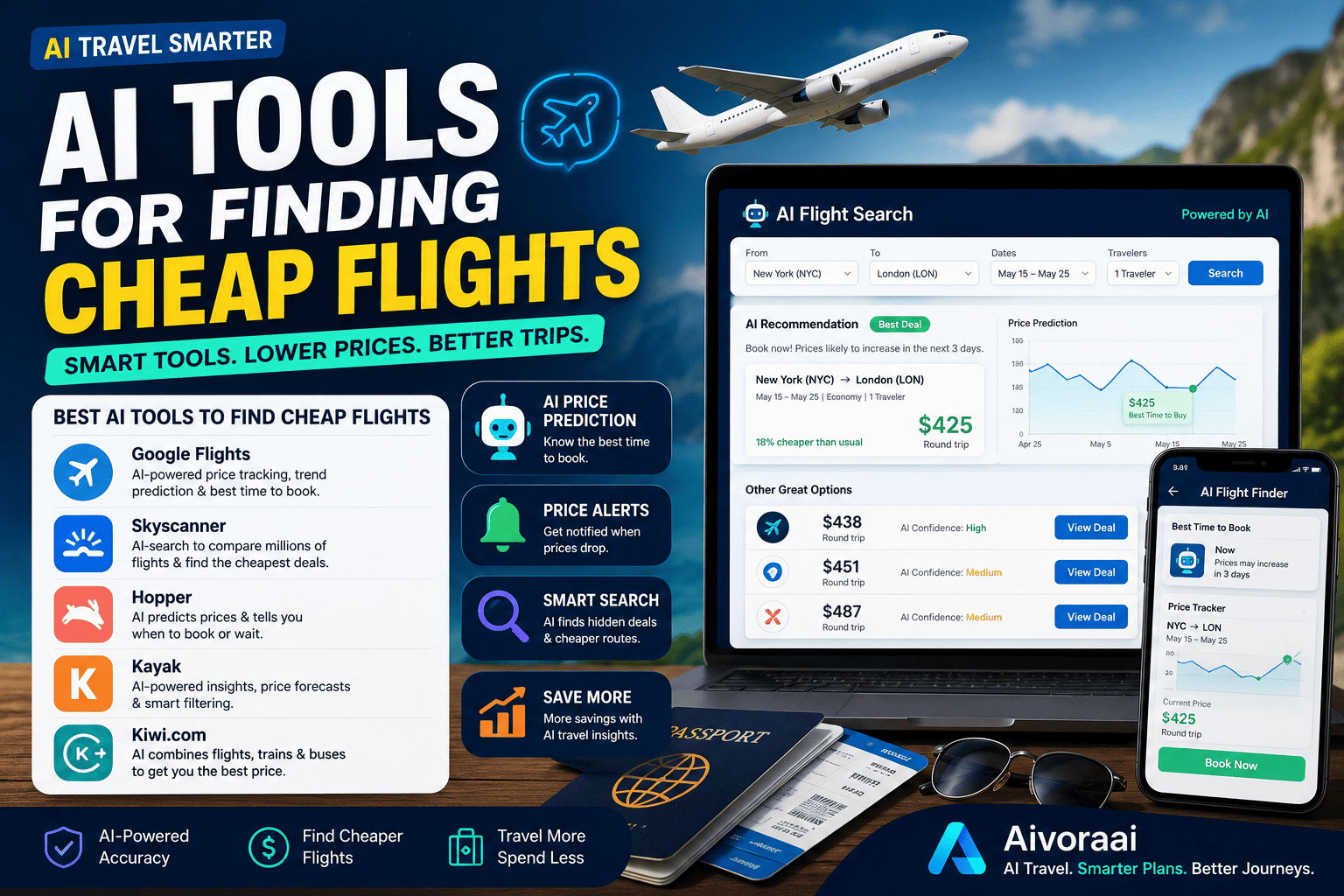 AI Tools for Finding Cheap Flights Banner