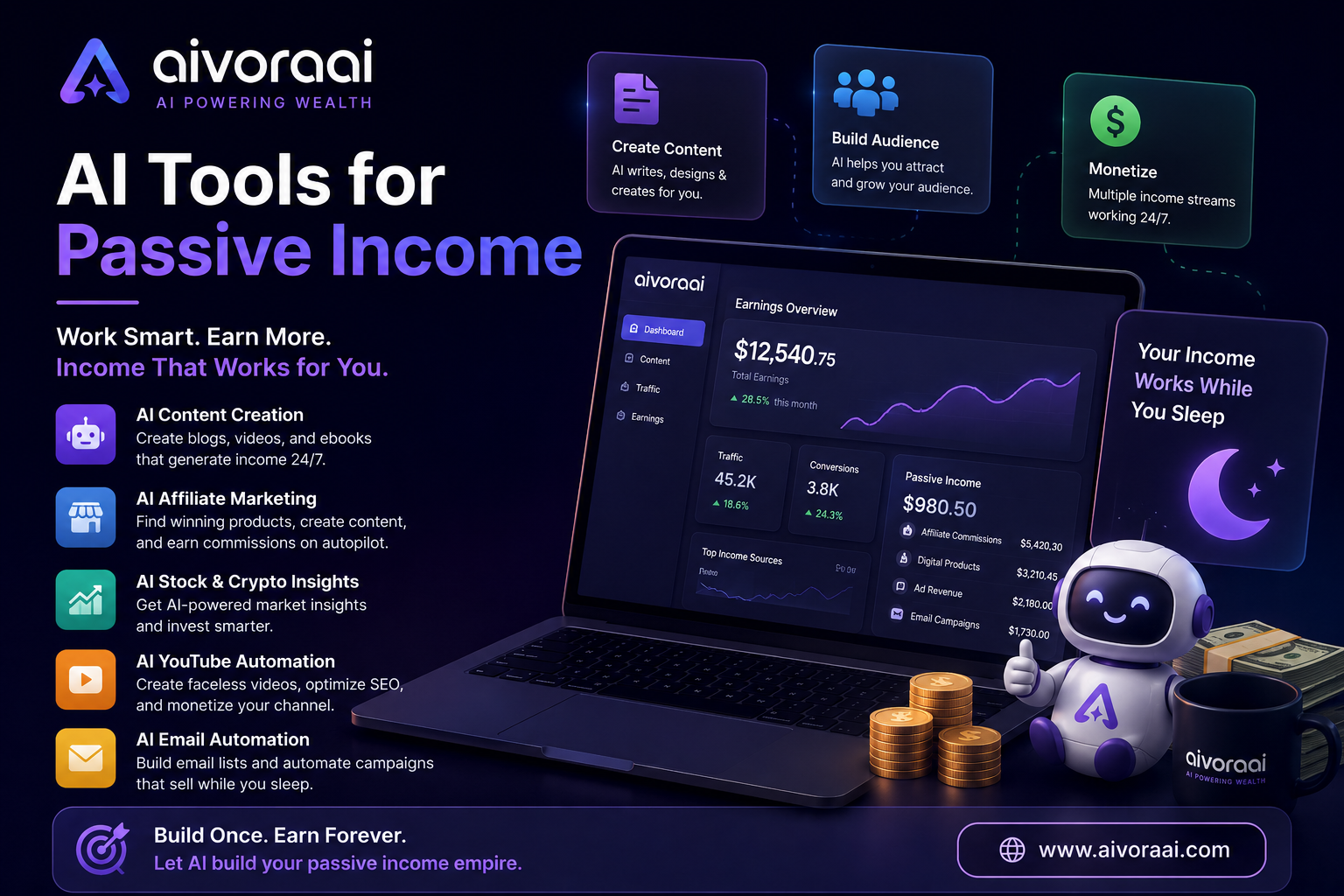 Best AI Tools for Passive Income 2026