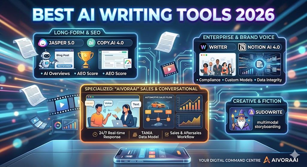 Best AI Writing Tools 2026 - Top writing assistants compared