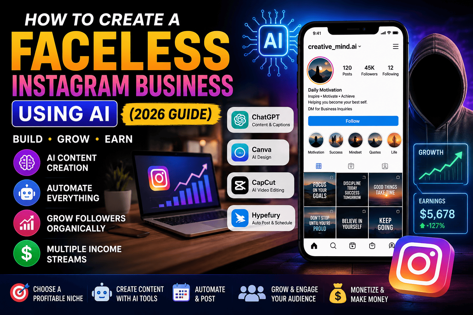 Faceless Instagram Business Using AI Banner