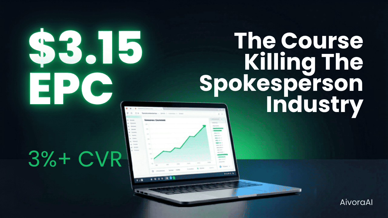 The Course Killing The Spokesperson Industry - $3.15 EPC 3% CVR